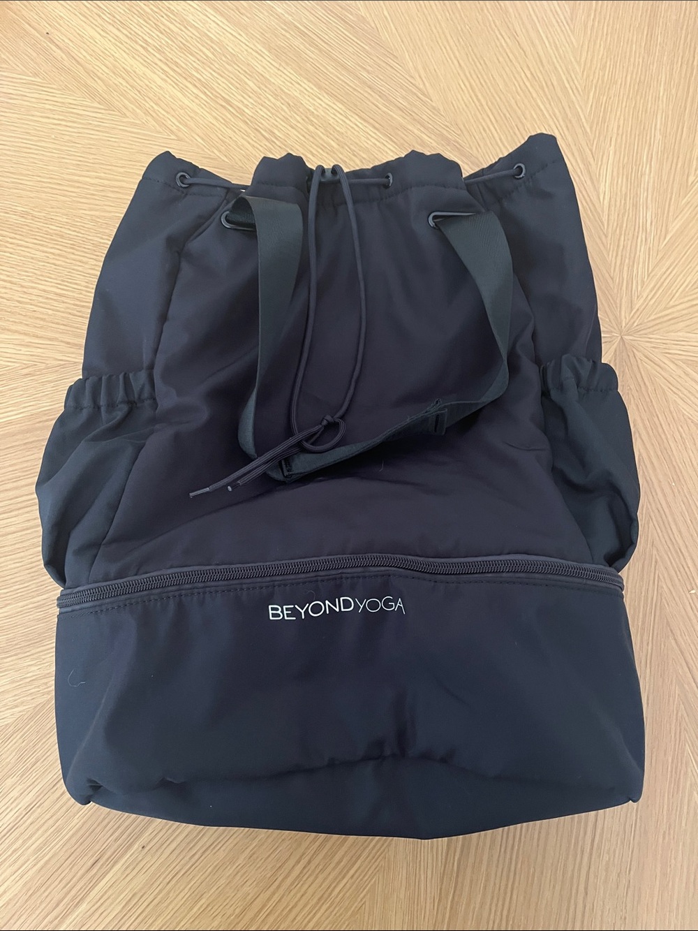 Beyond Yoga Black Drawstring Backpack Tote
